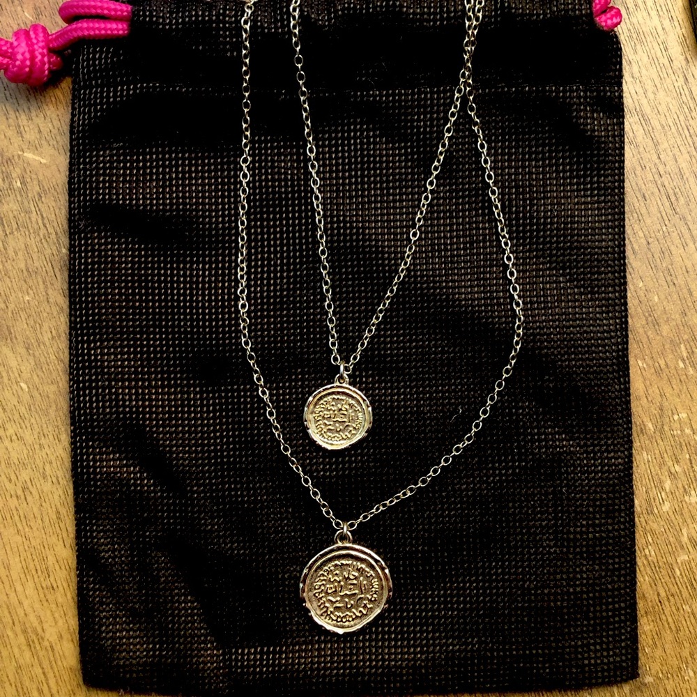 Vestique Reversible Layered Coin Necklace - Gold